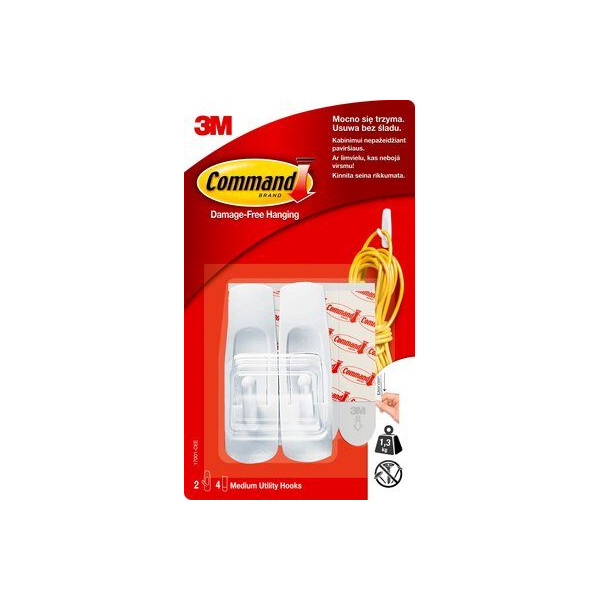 Haczyki Command 2 szt. + 4 paski, 1,3kg, 17001